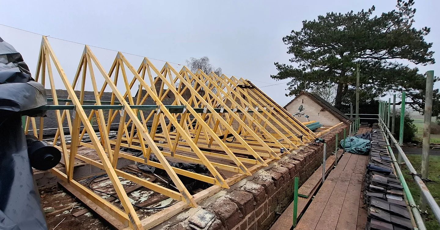 New roof trusses going on